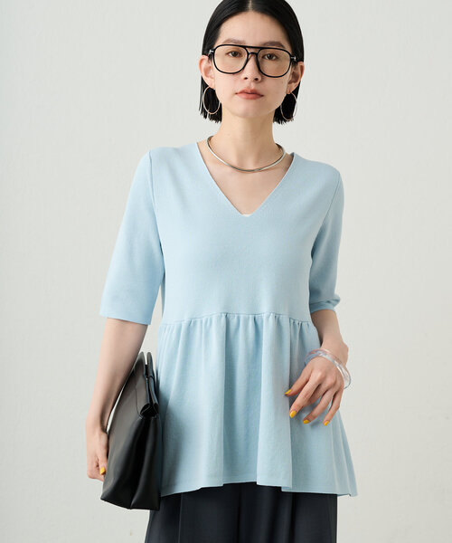 新品　Loungedress ペプラムニット　ラウンジドレス　ブラック LOUNGEDRESS（ラウンジドレス）の「ペプラムニット（ニット