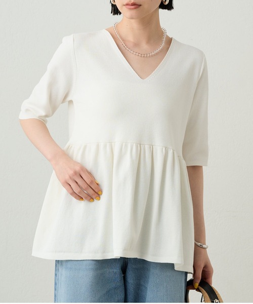 新品 Loungedress ペプラムニット ラウンジドレス ブラック