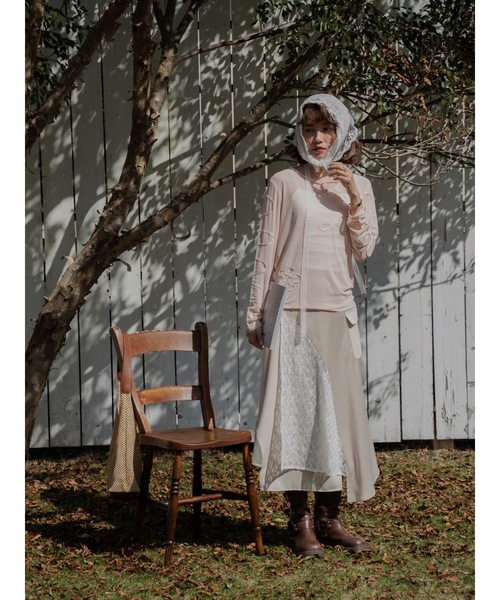 JUMELLE（ジュメロ）の「lace layered skirt（スカート・レディース・ブラック/アイボリー・FREE）」の3枚目の写真