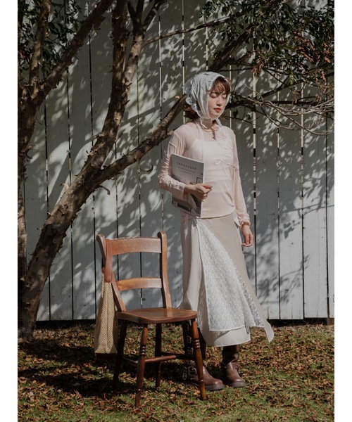 JUMELLE（ジュメロ）の「lace layered skirt（スカート・レディース・ブラック/アイボリー・FREE）」の4枚目の写真