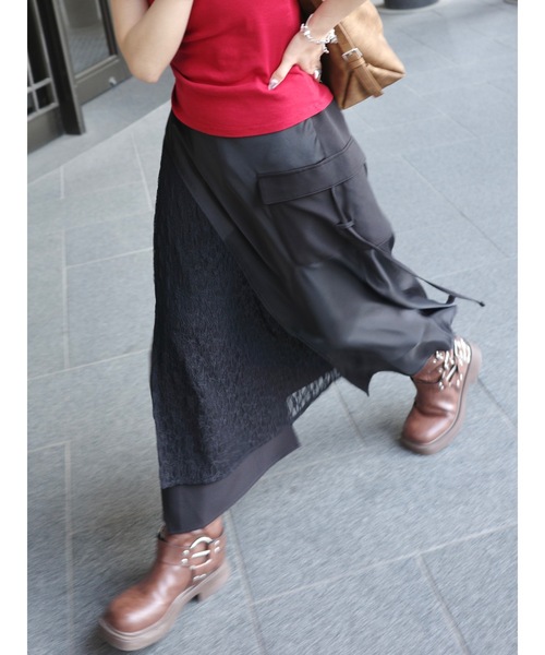 JUMELLE（ジュメロ）の「lace layered skirt（スカート・レディース・ブラック/アイボリー・FREE）」の17枚目の写真