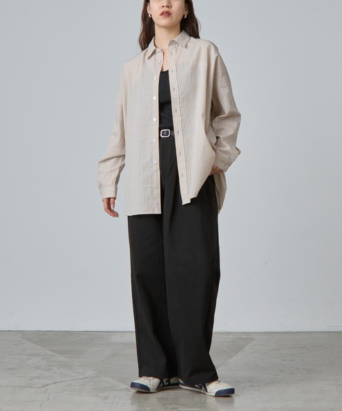 COLONY 2139（コロニートゥーワンスリーナイン）の「ワンポイント刺繍チェックシャツ（シャツ/ブラウス・レディース・ネイビー/ベージュ・FREE）」の11枚目の写真