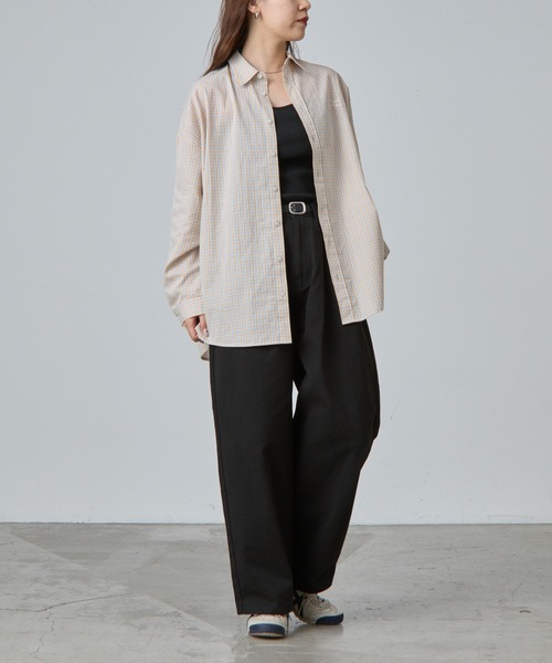 COLONY 2139（コロニートゥーワンスリーナイン）の「ワンポイント刺繍チェックシャツ（シャツ/ブラウス・レディース・ネイビー/ベージュ・FREE）」の12枚目の写真