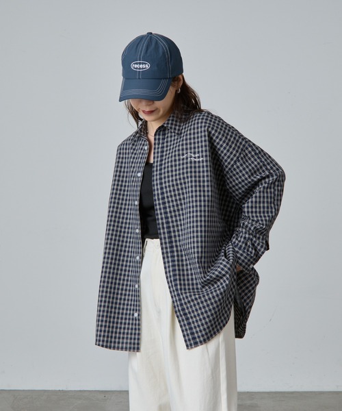 COLONY 2139（コロニートゥーワンスリーナイン）の「ワンポイント刺繍チェックシャツ（シャツ/ブラウス・レディース・ネイビー/ベージュ・FREE）」の16枚目の写真