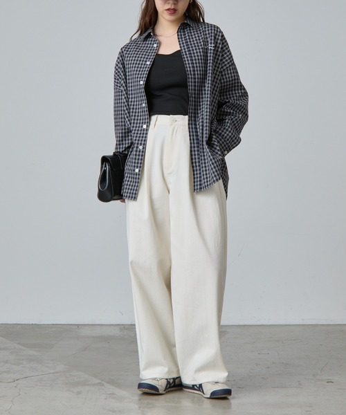 COLONY 2139（コロニートゥーワンスリーナイン）の「ワンポイント刺繍チェックシャツ（シャツ/ブラウス・レディース・ネイビー/ベージュ・FREE）」の18枚目の写真