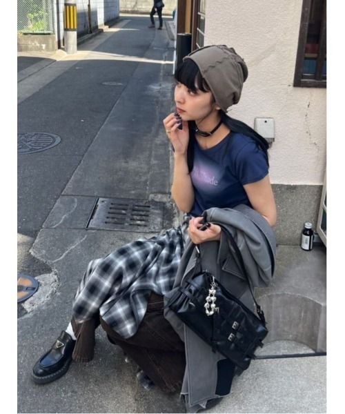 セール】ASYMMETRY HEM CHECK OP アシンメトリー ヘム チェック