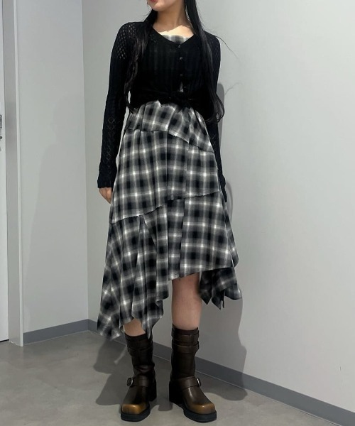 ワンピース SLY ASYMMETRY HEM CHECK OP セール】ASYMMETRY HEM CHECK OP アシンメトリー ヘム チェック