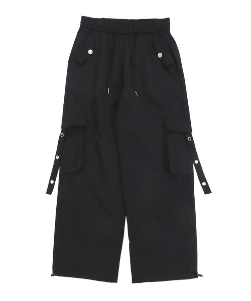 WOND（ウォンド）の「WOND/イージアイレットベルトカーゴパンツ（カーゴパンツ・レディース・ブラック・FREE）」の7枚目の写真