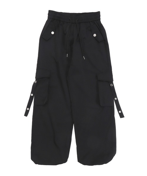 WOND（ウォンド）の「WOND/イージアイレットベルトカーゴパンツ（カーゴパンツ・レディース・ブラック・FREE）」の9枚目の写真