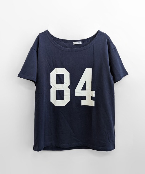 Riff(リフ)の「ワンショルダーナンバリングトップス(Tシャツ/カットソー・レディース・ネイビー/ホワイト・FREE)」の12枚目の写真