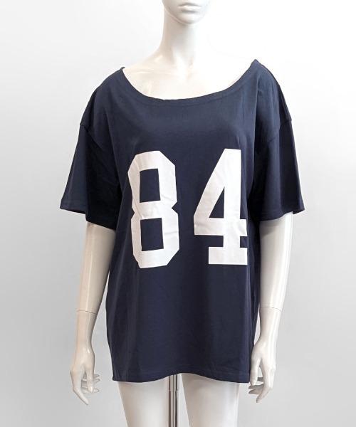 Riff(リフ)の「ワンショルダーナンバリングトップス(Tシャツ/カットソー・レディース・ネイビー/ホワイト・FREE)」の13枚目の写真