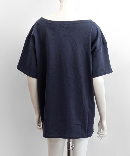 Riff(リフ)の「ワンショルダーナンバリングトップス(Tシャツ/カットソー・レディース・ネイビー/ホワイト・FREE)」の15枚目の写真