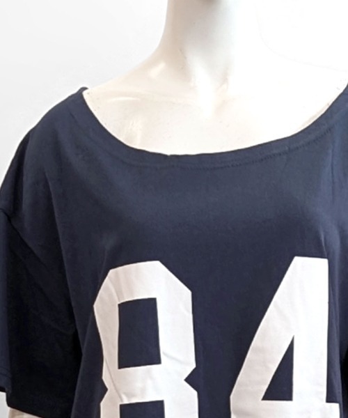 Riff(リフ)の「ワンショルダーナンバリングトップス(Tシャツ/カットソー・レディース・ネイビー/ホワイト・FREE)」の16枚目の写真