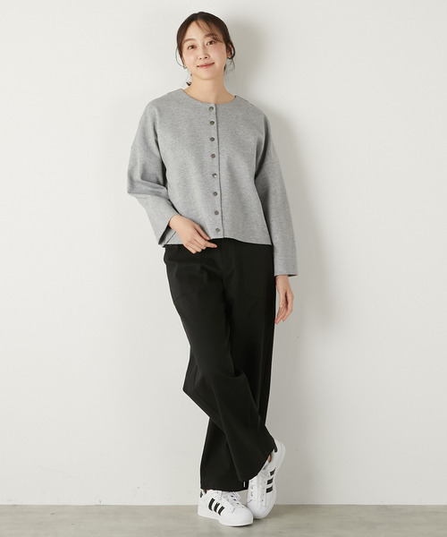 LOGEMENT DE CLAIRE(ロジュモンドクレール)の「ラウンドネックカットカーディガン(カーディガン/ボレロ・レディース・ブラック/杢グレー/オフホワイト・FREE)」の10枚目の写真