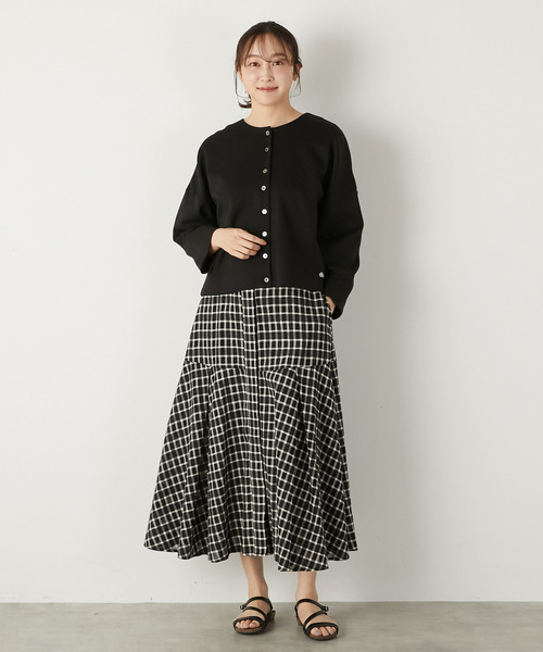 LOGEMENT DE CLAIRE(ロジュモンドクレール)の「ラウンドネックカットカーディガン(カーディガン/ボレロ・レディース・ブラック/杢グレー/オフホワイト・FREE)」の20枚目の写真