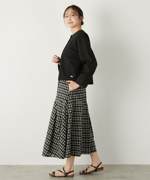 LOGEMENT DE CLAIRE(ロジュモンドクレール)の「ラウンドネックカットカーディガン(カーディガン/ボレロ・レディース・ブラック/杢グレー/オフホワイト・FREE)」の21枚目の写真