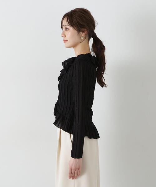 PROPORTION BODY DRESSING(プロポーションボディドレッシング)の「シアーフリルカーディガン / 1215160507(Tシャツ/カットソー・レディース・ブラック/ホワイト/ライトグリーン・FREE)」の8枚目の写真