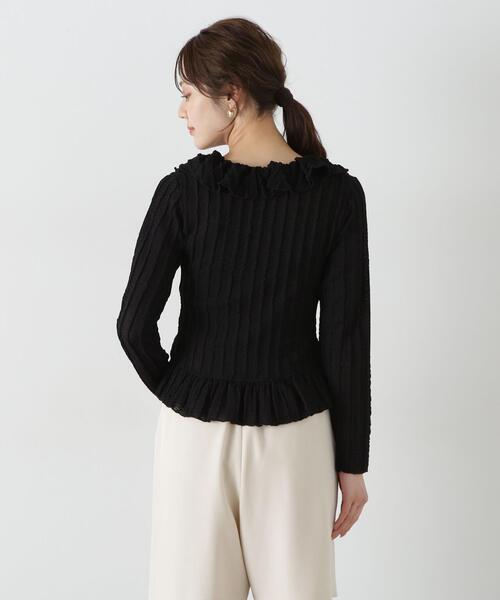 PROPORTION BODY DRESSING(プロポーションボディドレッシング)の「シアーフリルカーディガン / 1215160507(Tシャツ/カットソー・レディース・ブラック/ホワイト/ライトグリーン・FREE)」の9枚目の写真
