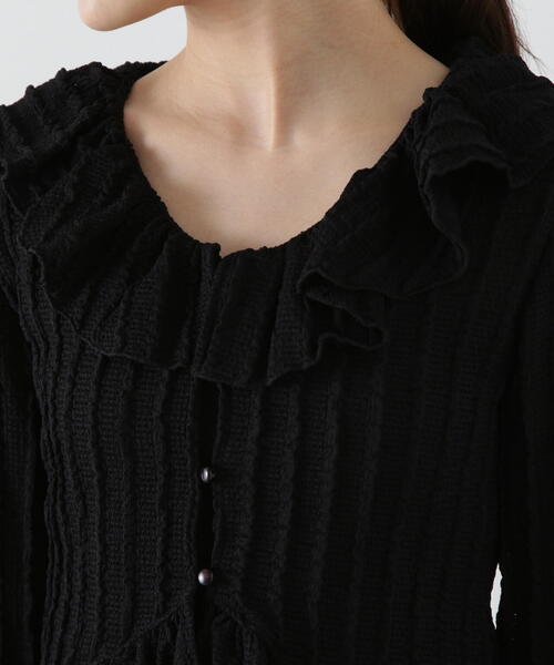 PROPORTION BODY DRESSING(プロポーションボディドレッシング)の「シアーフリルカーディガン / 1215160507(Tシャツ/カットソー・レディース・ブラック/ホワイト/ライトグリーン・FREE)」の10枚目の写真