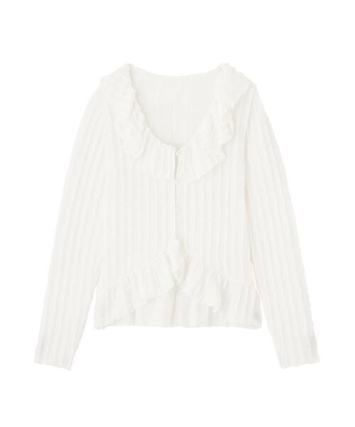 PROPORTION BODY DRESSING(プロポーションボディドレッシング)の「シアーフリルカーディガン / 1215160507(Tシャツ/カットソー・レディース・ブラック/ホワイト/ライトグリーン・FREE)」の12枚目の写真