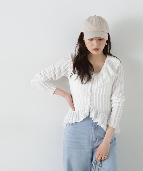 PROPORTION BODY DRESSING(プロポーションボディドレッシング)の「シアーフリルカーディガン / 1215160507(Tシャツ/カットソー・レディース・ブラック/ホワイト/ライトグリーン・FREE)」の13枚目の写真