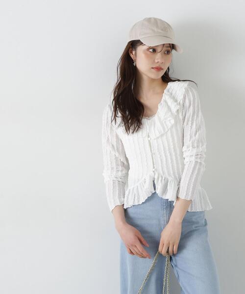 PROPORTION BODY DRESSING(プロポーションボディドレッシング)の「シアーフリルカーディガン / 1215160507(Tシャツ/カットソー・レディース・ブラック/ホワイト/ライトグリーン・FREE)」の14枚目の写真