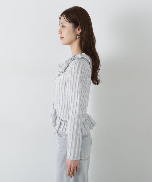 PROPORTION BODY DRESSING(プロポーションボディドレッシング)の「シアーフリルカーディガン / 1215160507(Tシャツ/カットソー・レディース・ブラック/ホワイト/ライトグリーン・FREE)」の22枚目の写真