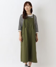 コットンツイル ポケット付キャミ型ワンピース