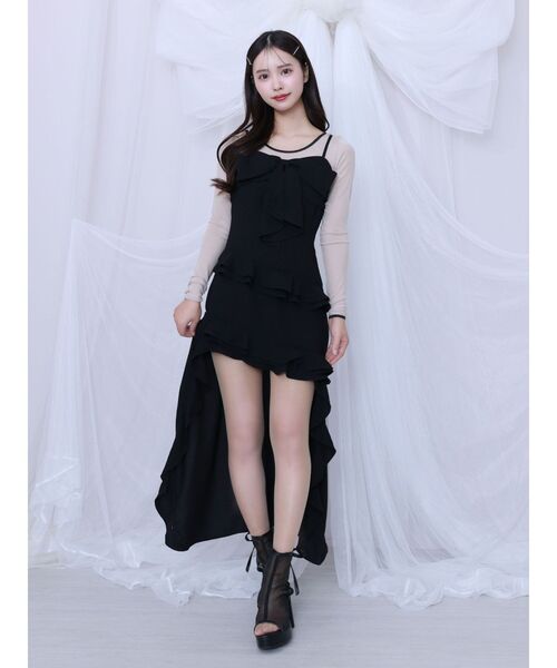 EATME（イートミー）の「ラインストーンシアーTOP（Tシャツ/カットソー・レディース・ベージュ/ブラック・FREE）」の6枚目の写真