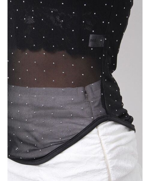 EATME（イートミー）の「ラインストーンシアーTOP（Tシャツ/カットソー・レディース・ベージュ/ブラック・FREE）」の17枚目の写真