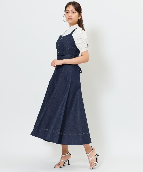 AND COUTURE（アンドクチュール）の「ウォッシュドデニムセットアップ（セットアップ・レディース・ブルー/ネイビー・FREE）」の2枚目の写真