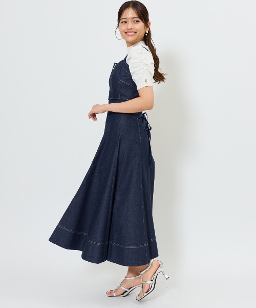 AND COUTURE（アンドクチュール）の「ウォッシュドデニムセットアップ（セットアップ・レディース・ブルー/ネイビー・FREE）」の5枚目の写真