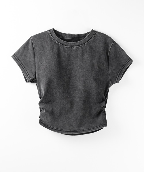me+em select（ミームセレクト）の「【 ２color 】サイドギャザー半袖ヴィンテージTシャツ ／ side shirring short slleve vintage T-shirt　※※（Tシャツ/カットソー・レディース・グレー/ブラック・FREE）」の21枚目の写真