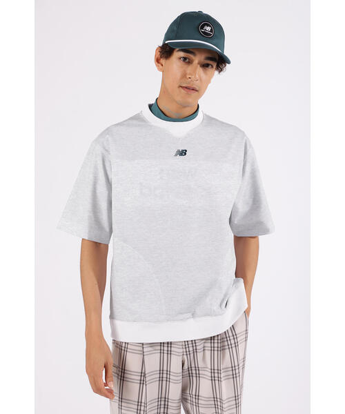 New Balance Golf(ニューバランスゴルフ)の「【new balance golf】スウェット ハーフスリーブ クルーネック ポロシャツ (MENS)(スウェット・メンズ・ホワイト系その他/ブラック/ライトカーキ・MEDIUM/LARGE/XX-LARGE/X-LARGE)」の2枚目の写真