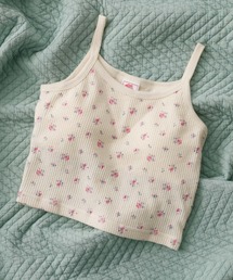 【JEMORGAN / ジェーイーモーガン】カップ付きクロップドキャミソール/花柄/ワッフル/カップ付き/パック入り【WEB限定】