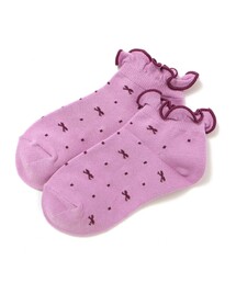 リボンドットフリルアンクルソックス(11~24cm)