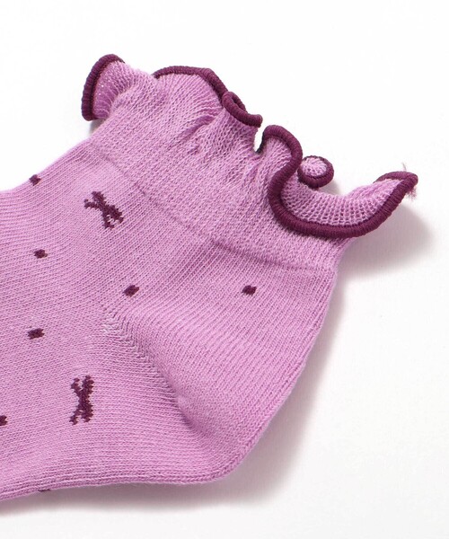 BeBe（ベベ）の「リボンドットフリルアンクルソックス(11~24cm)（ソックス/靴下・キッズ・ブルー系その他/パープル系その他・13.0cm/15.0cm/21.0cm/24.0cm/19.0cm/17.0cm）」の3枚目の写真