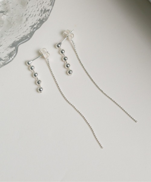 TONE SELECT GOODS（トーンセレクトグッズ）の「【Peony/ピオニー】/チェーン付き　ロング　つぶつぶピアス（ピアス（両耳用）・レディース・ゴールド/シルバー・FREE）」の3枚目の写真