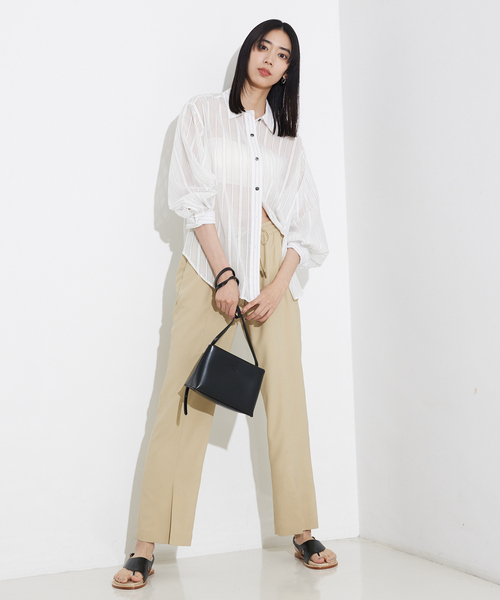 qualite｜オーガンジーストライプシャツ | Rakuten Fashion(楽天