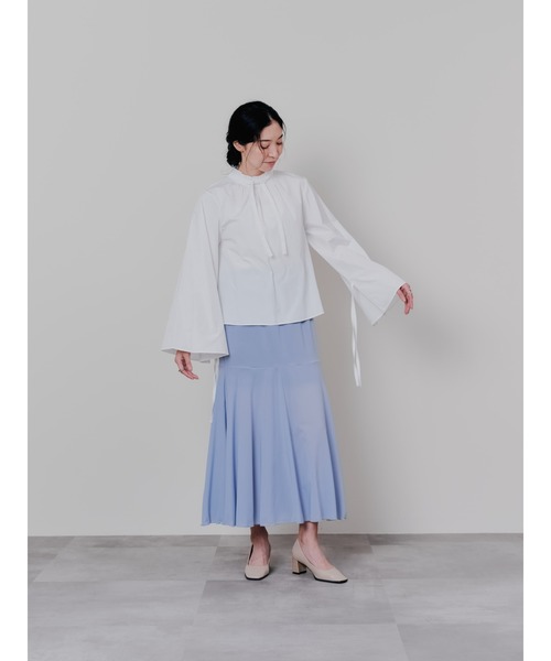 DOLLUPOOPS（ドールアップウップス）の「ボータイ2WAYスリーブブラウス（シャツ/ブラウス・レディース・ブラック/オフホワイト・38）」の3枚目の写真