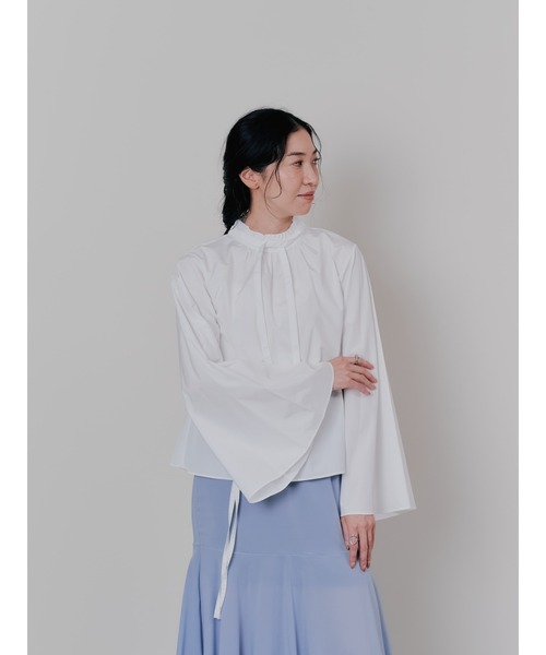 DOLLUPOOPS（ドールアップウップス）の「ボータイ2WAYスリーブブラウス（シャツ/ブラウス・レディース・ブラック/オフホワイト・38）」の8枚目の写真