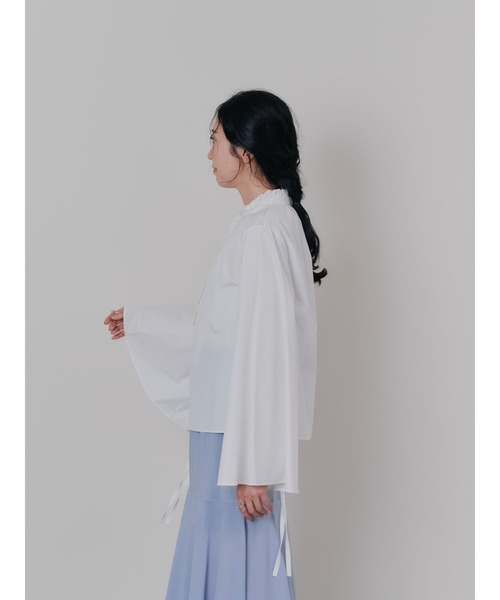 DOLLUPOOPS（ドールアップウップス）の「ボータイ2WAYスリーブブラウス（シャツ/ブラウス・レディース・ブラック/オフホワイト・38）」の9枚目の写真