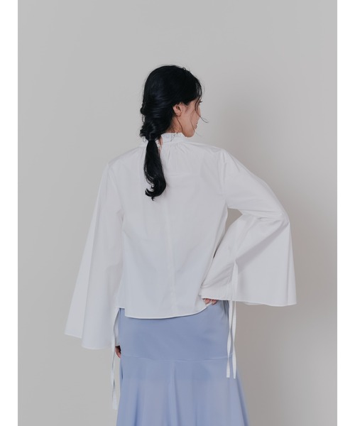 DOLLUPOOPS（ドールアップウップス）の「ボータイ2WAYスリーブブラウス（シャツ/ブラウス・レディース・ブラック/オフホワイト・38）」の10枚目の写真