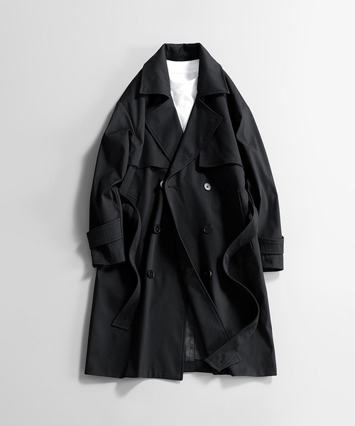 aimoha（アイモハ）の「クラシックダブルトレンチコート（トレンチコート・メンズ・ベージュ/ブラック・MEDIUM/LARGE）」の19枚目の写真