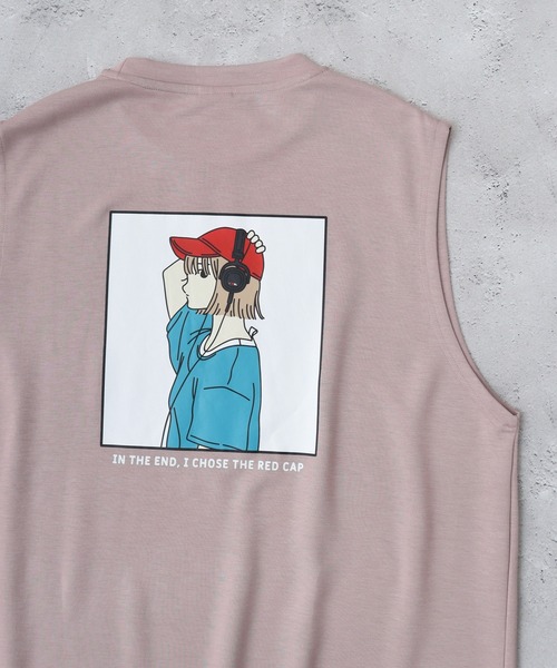 Red Cap Girl(レッドキャプガール)の「RED CAP GIRL ポンチバックプリントノースリーブ(タンクトップ・メンズ・ブルー/グリーン/ライトグレー/ピンク/ブラック/チャコールグレー/ホワイト・M/L)」の7枚目の写真