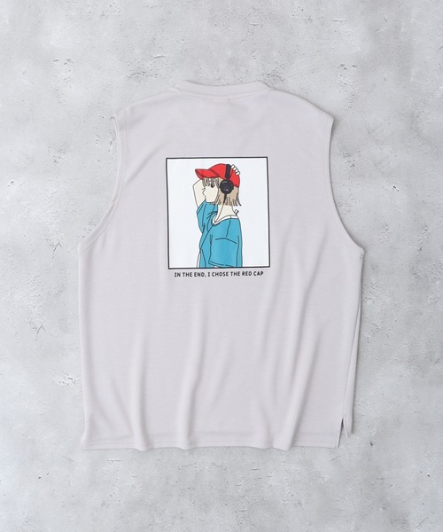 Red Cap Girl(レッドキャプガール)の「RED CAP GIRL ポンチバックプリントノースリーブ(タンクトップ・メンズ・ブルー/グリーン/ライトグレー/ピンク/ブラック/チャコールグレー/ホワイト・M/L)」の21枚目の写真