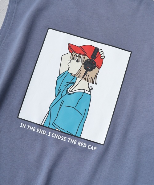 Red Cap Girl(レッドキャプガール)の「RED CAP GIRL ポンチバックプリントノースリーブ(タンクトップ・メンズ・ブルー/グリーン/ライトグレー/ピンク/ブラック/チャコールグレー/ホワイト・M/L)」の12枚目の写真