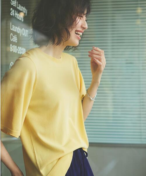 OPAQUE.CLIP（オペークドットクリップ）の「《6色展開/S-LLサイズ》フレアスリーブニット【UV/接触冷感/抗ピル/洗濯機洗い可】（ニット/セーター・レディース・ブラック/ホワイト/ブラウン系その他/ブルー系その他/イエロー/ライトグレー・36/38/40/42）」の16枚目の写真