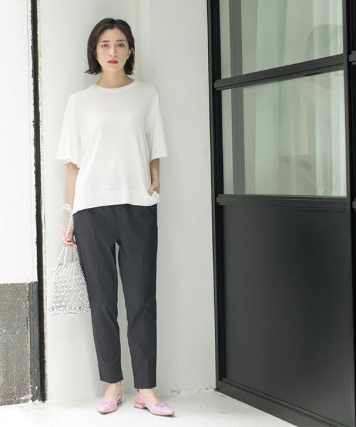 OPAQUE.CLIP（オペークドットクリップ）の「《6色展開/S-LLサイズ》フレアスリーブニット【UV/接触冷感/抗ピル/洗濯機洗い可】（ニット/セーター・レディース・ブラック/ホワイト/ブラウン系その他/ブルー系その他/イエロー/ライトグレー・36/38/40/42）」の22枚目の写真