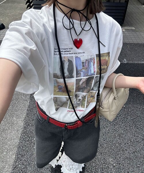 CIAOPANIC(チャオパニック)の「ピグメントコレクションTEE(Tシャツ/カットソー・レディース・アイボリー/チャコールグレー/オフホワイト/ピンク/ライム/ホワイト/グレー/ホワイト系その他・FREE)」の4枚目の写真